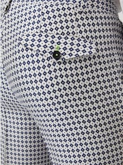 Twisted Tailor White Slim Fit Siorek Jacquard Trousers - Image 3 of 4