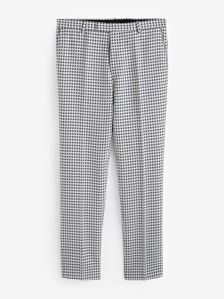 Twisted Tailor White Slim Fit Siorek Jacquard Trousers - Image 4 of 4