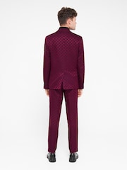Twisted Tailor Purple Slim Fit Papatya Jacquard Trousers - Image 3 of 3