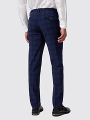 Twisted Tailor Blue Slim Fit Barlow Wool Check Trousers - Image 2 of 4
