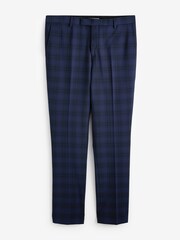 Twisted Tailor Blue Slim Fit Barlow Wool Check Trousers - Image 4 of 4