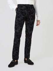 Twisted Tailor Black Skinny Fit Fleet Floral Tuxedo Trousers - Image 1 of 3
