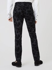 Twisted Tailor Black Skinny Fit Fleet Floral Tuxedo Trousers - Image 2 of 3