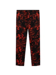 Twisted Tailor Red Skinny Fit Heron Floral Cotton Trousers - Image 3 of 4
