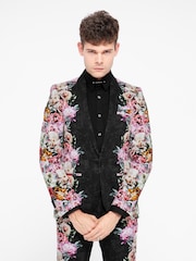 Twisted Tailor Black Skinny Fit Ikeda Cotton Floral Trousers - Image 2 of 8