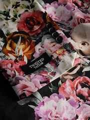 Twisted Tailor Black Skinny Fit Ikeda Cotton Floral Trousers - Image 8 of 8