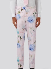 Twisted Tailor Pink Skinny Fit Pickhurst Floral Cotton Trousers - Image 1 of 4