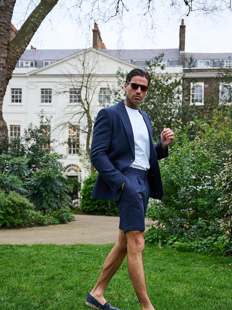 Harry Brown Deakin Cotton Linen Seersucker Shorts - Image 3 of 9