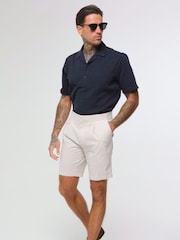 Harry Brown Natural Decorate Cotton Linen Blend Shorts - Image 1 of 4