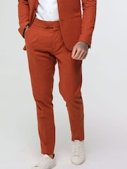 Oranžna - Harry Brown Decorate Cotton perilo; platnen Blend v standardnem kroju hlače - Slika 1 iz 10