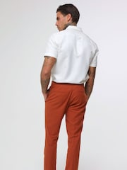 Oranžna - Harry Brown Decorate Cotton perilo; platnen Blend v standardnem kroju hlače - Slika 3 iz 10