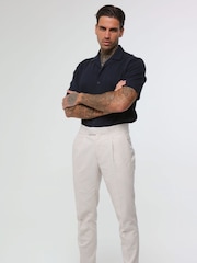 Natuurlijk - Harry Brown Decorate Cotton Linen Blend Regular Fit Trousers - Image 1 of 4