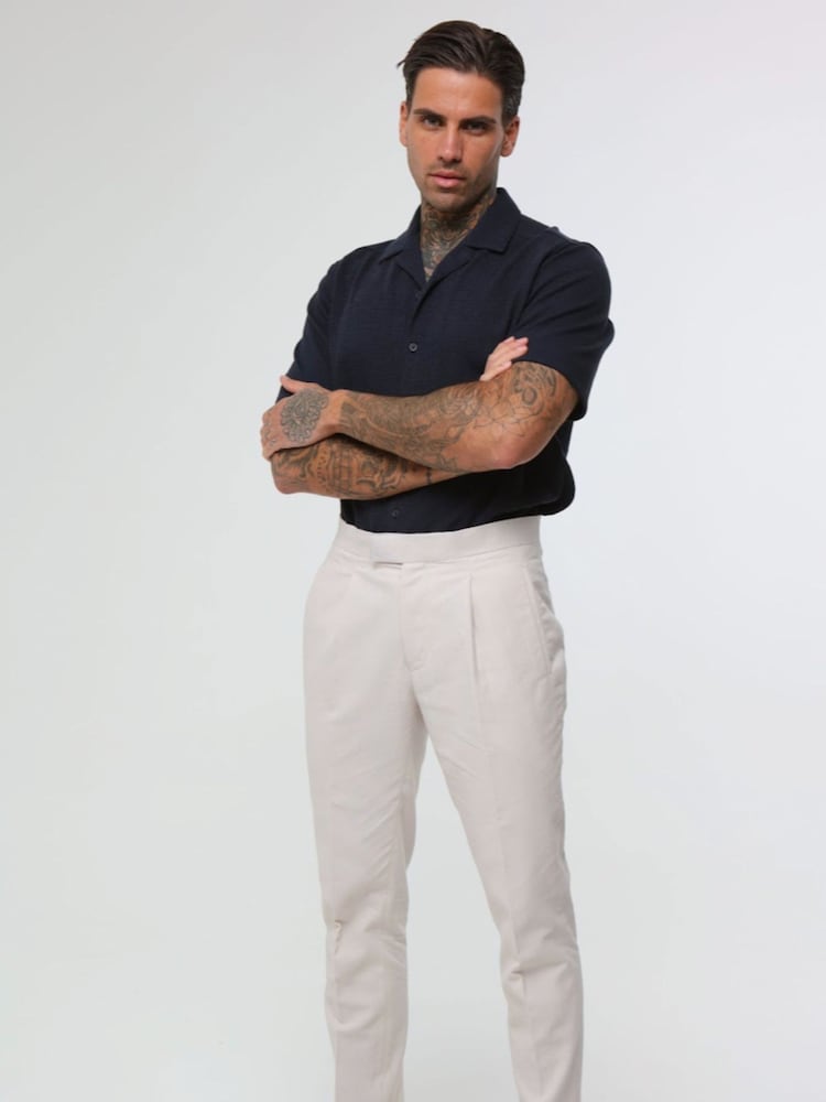 Natuurlijk - Harry Brown Decorate Cotton Linen Blend Regular Fit Trousers - Image 1 of 4