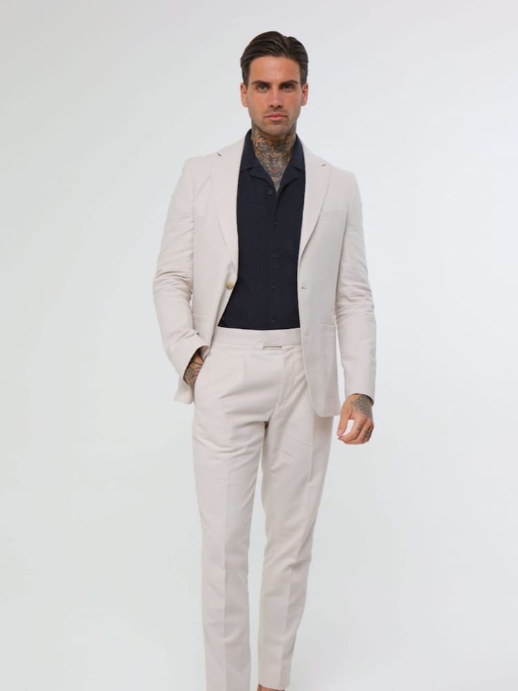 Natuurlijk - Harry Brown Decorate Cotton Linen Blend Regular Fit Trousers - Image 2 of 4