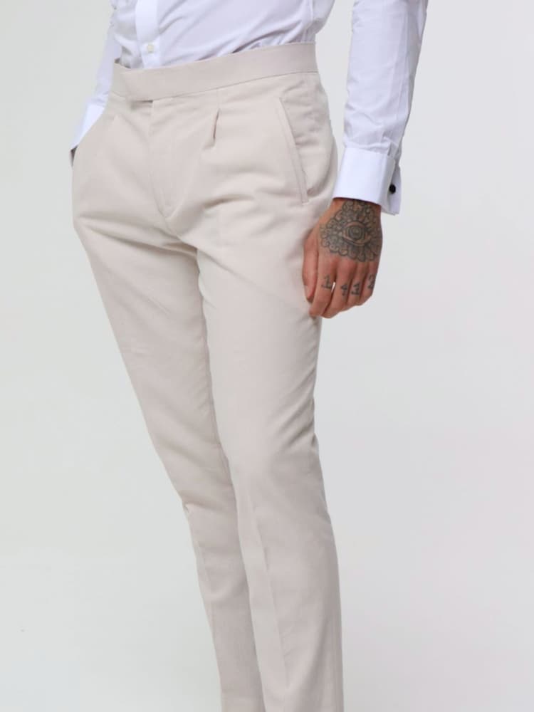 Natuurlijk - Harry Brown Decorate Cotton Linen Blend Regular Fit Trousers - Image 3 of 4