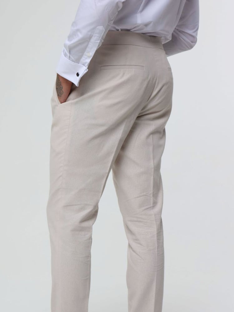 Natuurlijk - Harry Brown Decorate Cotton Linen Blend Regular Fit Trousers - Image 4 of 4