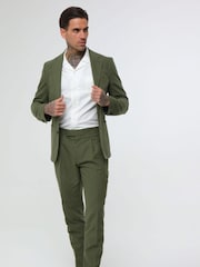 Groen - Harry Brown Decorate Cotton Linen Blend Regular Fit Trousers - Image 3 of 6
