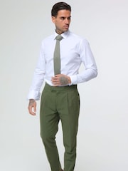 Groen - Harry Brown Decorate Cotton Linen Blend Regular Fit Trousers - Image 4 of 6