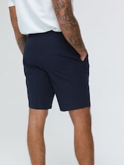 Harry Brown Navy Blue Decorate Cotton Linen Blend Shorts - Image 4 of 4