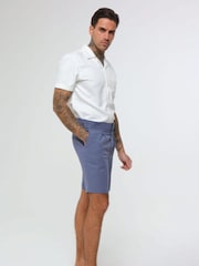 Albastru - Pantaloni scurți din bumbac Harry Maro Decorate Lenjerie de pat Blend - Imaginea 1 din 4