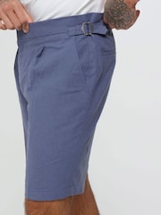 Albastru - Pantaloni scurți din bumbac Harry Maro Decorate Lenjerie de pat Blend - Imaginea 3 din 4
