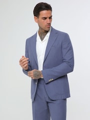 Albastru - Pantaloni scurți din bumbac Harry Maro Decorate Lenjerie de pat Blend - Imaginea 4 din 4