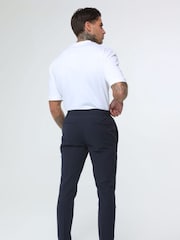 Harry Brown Blue Deakin Cotton Linen Seersucker Tailored Fit Trousers - Image 2 of 4