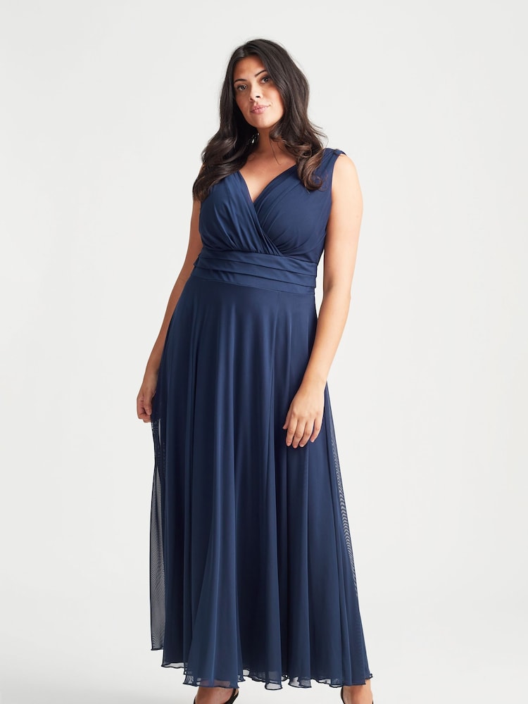 Scarlett & Jo Navy Blue Nancy Marilyn Mesh Maxi Dress - Image 2 of 5