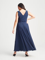 Scarlett & Jo Navy Blue Nancy Marilyn Mesh Maxi Dress - Image 5 of 5