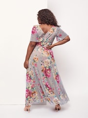 Scarlett & Jo Silver Isabelle Angel Sleeve Maxi Dress - Image 3 of 4