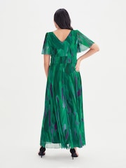 Scarlett & Jo Green & Purple Curve Isabelle Angel Sleeve Maxi Dress - Image 4 of 4