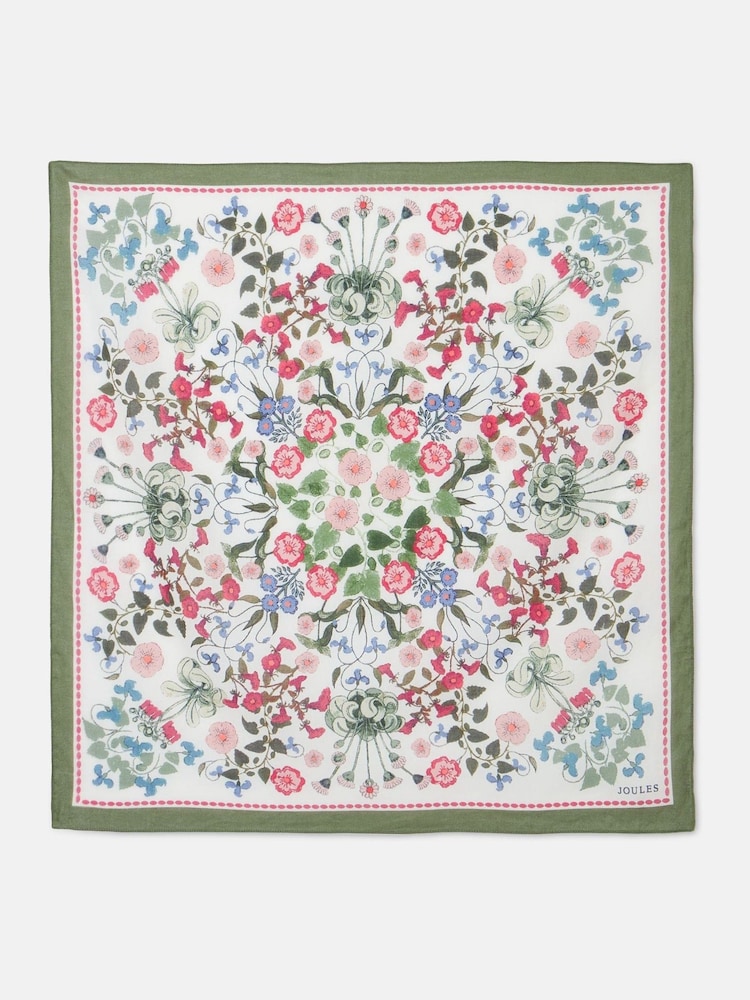 Joules Kensington Cream Cotton Scarf - Image 3 of 4