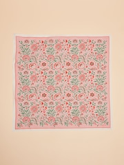 Joules Kensington Pink/Orange Cotton Scarf - Image 3 of 5