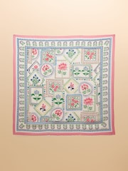 Joules Middleton Cream Tile Print Square Viscose Scarf - Image 3 of 5