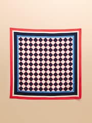 Joules Elsie Navy/Red 100% Silk Scarf - Image 3 of 5