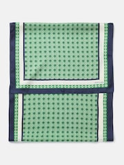 Joules Windsor Green Printed Long 100% Silk Scarf - Image 4 of 5