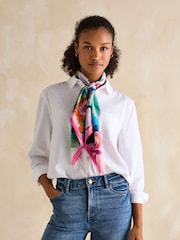 Floral - Joules quadrado Bloomfield 100% seda Scarf - Imagem 1 de 5