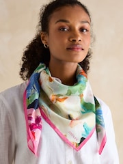 Floral - Joules quadrado Bloomfield 100% seda Scarf - Imagem 2 de 5