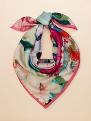 Floral - Joules quadrado Bloomfield 100% seda Scarf - Imagem 4 de 5