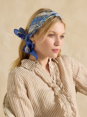 Azul - Joules quadrado Bloomfield 100% seda Scarf - Imagem 2 de 6