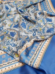 Azul - Joules quadrado Bloomfield 100% seda Scarf - Imagem 5 de 6