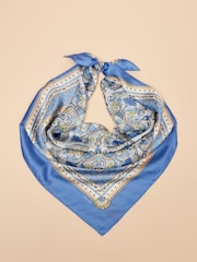 Azul - Joules quadrado Bloomfield 100% seda Scarf - Imagem 6 de 6