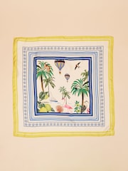 Бело-желтый - Joules Elsie 100% Silk Scarf - Image 3 of 5