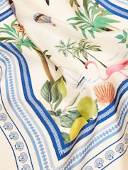 Бело-желтый - Joules Elsie 100% Silk Scarf - Image 4 of 5