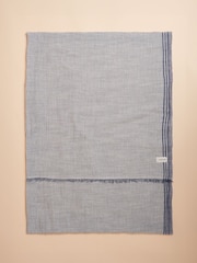 Joules Orla Cream/Navy Lightweight Cotton Scarf - Image 5 of 6