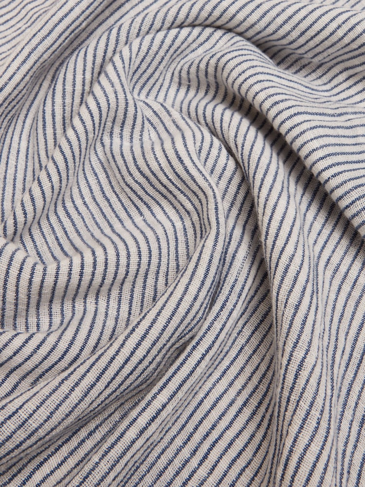 Joules Orla Cream/Navy Lightweight Cotton Scarf - Image 6 of 6