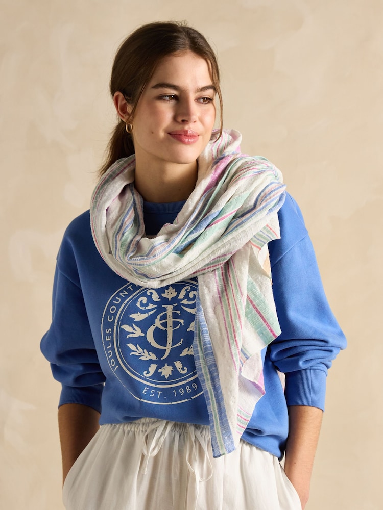 Joules Orla Multi Lightweight Cotton Scarf - Image 1 of 6