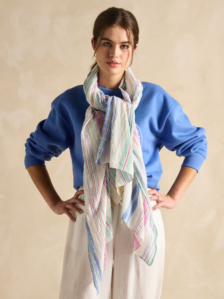 Joules Orla Multi Lightweight Cotton Scarf - Image 2 of 6