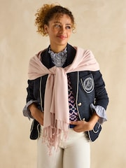 Joules Ascot Pink Pashmina Style Scarf - Image 2 of 5