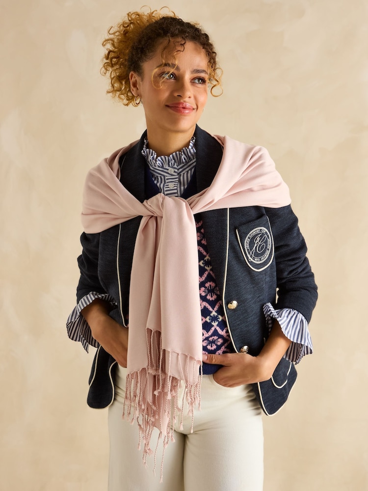 Joules Ascot Pink Pashmina Style Scarf - Image 2 of 5